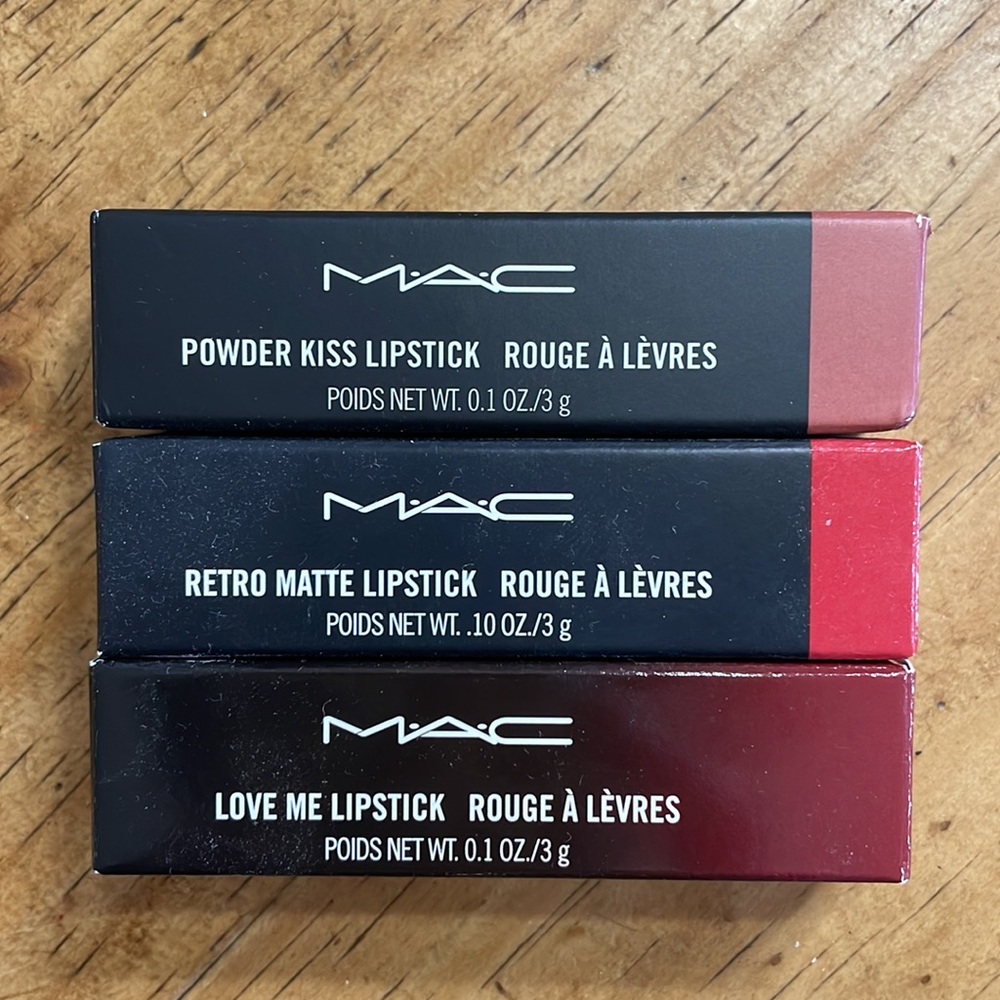 NWT MAC Cosmetics Red Lipstick Trio
